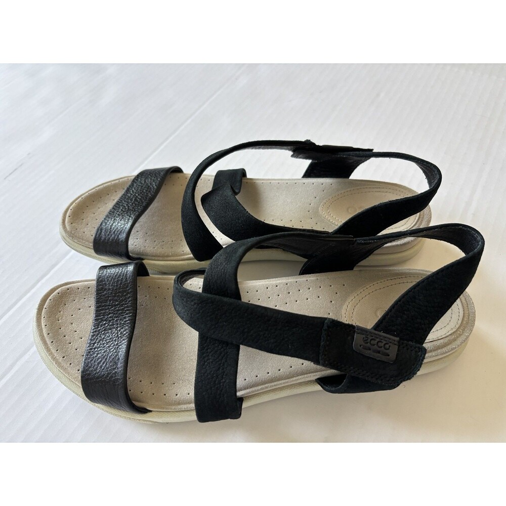 ECCO Damara Crisscross Sandals Womens Size 42 US 11 Black Leather Comfort Strapp